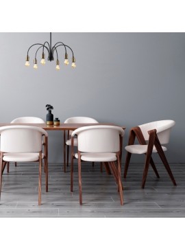 Φωτιστικό οροφής Samba Megapap E27 μεταλλικό εξάφωτο χρώμα μαύρο Ø68x50εκ.