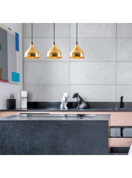 Φωτιστικό οροφής Fida Megapap E27 μεταλλικό τρίφωτο χρώμα χρυσό 68x18x114εκ.