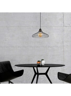 Φωτιστικό οροφής Adda Megapap E27 μεταλλικό μονόφωτο χρώμα μαύρο Ø36x120εκ.