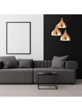 Φωτιστικό οροφής Oslo Megapap E27 μεταλλικό τρίφωτο χρώμα χάλκινο 47x30x122εκ.