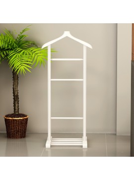 Επιδαπέδια κρεμάστρα Beta Megapap ξύλινη χρώμα λευκό 48x35x120εκ.