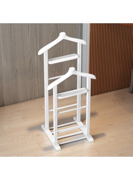 Επιδαπέδια κρεμάστρα Beta II Megapap ξύλινη χρώμα λευκό 48x35x120εκ.