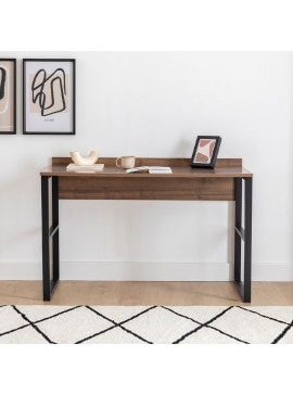 Γραφείο εργασίας Rana Megapap χρώμα καρυδί - μαύρο 120x60x78,8εκ.