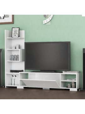 Έπιπλο τηλεόρασης Pera Megapap χρώμα λευκό 160x29,5x120εκ.