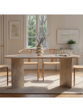 Τραπέζι Sablin Megapap χρώμα travertine 180x89,5x75εκ.