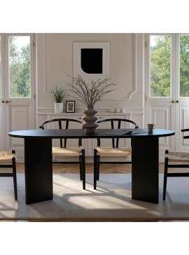 Τραπέζι Sablin Megapap χρώμα black wood 180x89,5x75εκ.