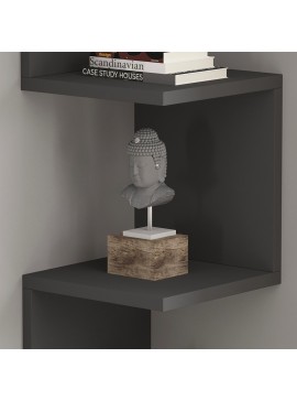 Ραφιέρα τοίχου γωνιακή Zikzak Megapap χρώμα ανθρακί 25x25x105,4εκ.