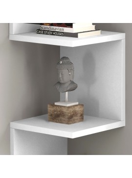 Ραφιέρα τοίχου γωνιακή Zikzak Megapap χρώμα λευκό 25x25x105,4εκ.