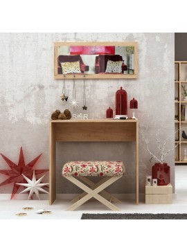 Κονσόλα με καθρέπτη Cosenza Megapap χρώμα oak 80x30x82εκ.