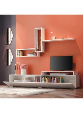 Σύνθεση τηλεόρασης Odessa Megapap χρώμα λευκό 180x37x47εκ.