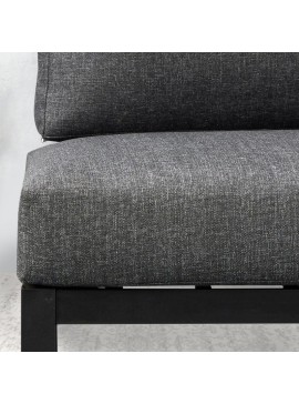 Σαλόνι κήπου Echo Megapap σετ 3 τμχ μέταλλο - ξύλο χρώμα μαύρο - γκρι