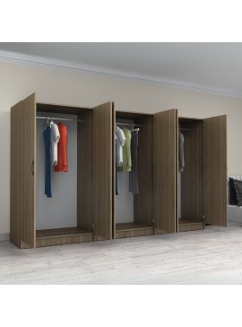 Ντουλάπα ρούχων Victoria Megapap εξάφυλλη χρώμα καρυδί 300x60x181εκ.