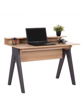 ΓΡΑΦΕΙΟ KRONEL HM18293 ΜΕΛΑΜΙΝΗ ΣΕ SONAMA-ΓΚΡΙ 120x59x84,5Υεκ.