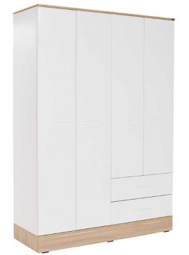 Lh-homefurniture Τετράφυλλη Ντουλάπα Base λευκό  137x198x52cm AD_GRD-842-MB-3