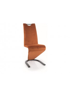 KRZESŁO H090 VELVET CZARNY STELAŻ / CYNAMON BLUVEL 4215 DIOMMI-80-2809