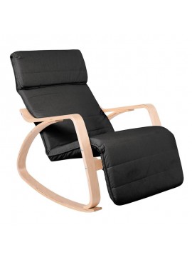 WOODWELL Ε7157,2HAMILTON Super Relax Πολυθρόνα Σαλονιού - Καθιστικού, Σημύδα, Ύφασμα Μαύρο 67x105x90cm Ε7157,2