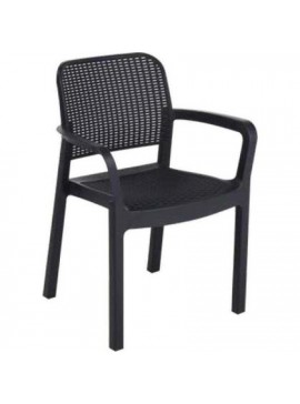 Allibert  Πολυθρόνα Samanna Πολυπροπυλένιο Wicker/ Γραφίτης BEST-21071396