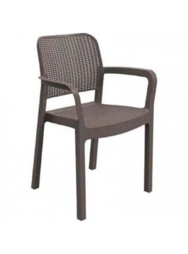 Allibert  Πολυθρόνα Samanna Πολυπροπυλένιο Wicker/ Καπουτσίνο BEST-21071397