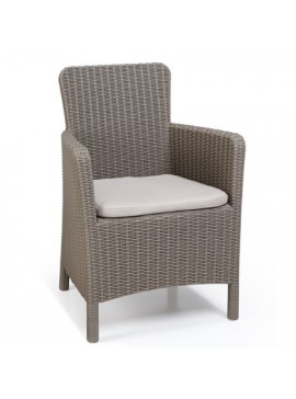 Allibert  Πολυθρόνα Trenton Πολυπροπυλένιο Wicker/ Καπουτσίνο BEST-21071402