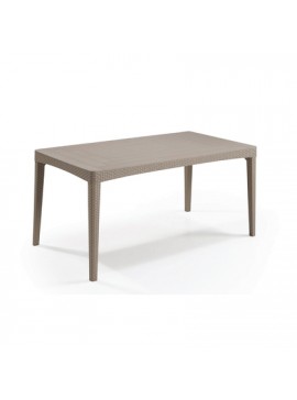Allibert  Τραπέζι Girona-F Πολυπροπυλένιο Wicker/ Καπουτσίνο BEST-21071249