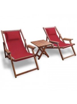 Bliumi  Σετ Σεζλόνγκ με Τραπέζι Οξιά Bliumi 5169G/ 5177G Κόκκινο BEST-212341949