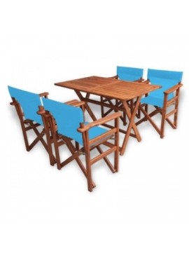 Bliumi  Σετ Τραπεζαρία Κήπου Οξιά 5τμχ. Bliumi 5168G/ 5260G Σιέλ BEST-21745889