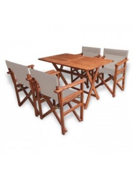 Bliumi  Σετ Τραπεζαρία Κήπου Οξιά 5τμχ. Bliumi 5168G/ 5260G Σπαγγί BEST-21271452