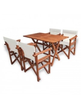 Bliumi  Σετ Τραπεζαρία Κήπου Οξιά 5τμχ. Bliumi 5168G/ 5260G Εκρού BEST-2174581