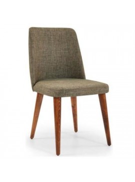 Bliumi  Σετ 2 τμχ Καρέκλα Ξύλο Οξιάς - Ύφασμα 91x46x55 Bliumi LAURA 1050 IN Walnut-Mix Green BEST-45187941