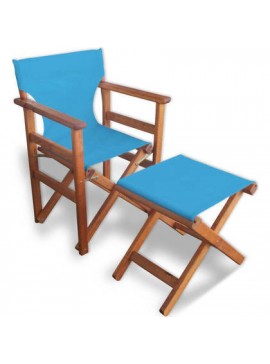 Bliumi  Πολυθρόνα με Σκαμπώ Οξιά 86x60x51 Bliumi 5168G/ 5176G Σιέλ BEST-212341911