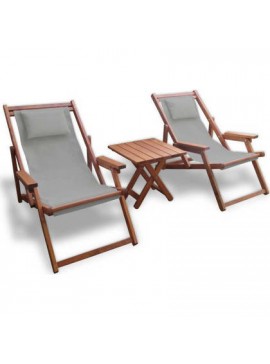 Bliumi  Σετ Σεζλόνγκ με Τραπέζι Οξιά Bliumi 5169G/ 5177G Γκρι BEST-2123417578