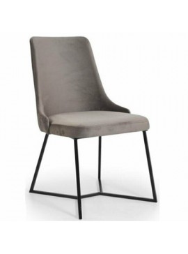 Bliumi  Σετ 2 τμχ Καρέκλα Μέταλλο- Ύφασμα 93x51x60 Bliumi CAROL 1059 IN Black-Velvet Gray BEST-4518784
