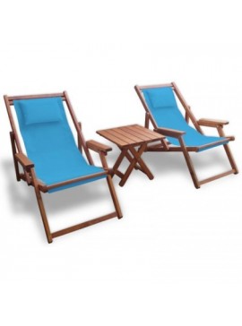 Bliumi  Σετ Σεζλόνγκ με Τραπέζι Οξιά Bliumi 5169G/ 5177G Σιέλ BEST-212341947