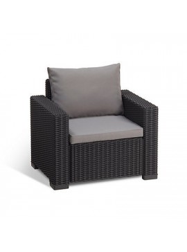 Allibert  Πολυθρόνα California Πολυπροπυλένιο Wicker/ Γραφίτης 83x68x72cm BEST-21071356