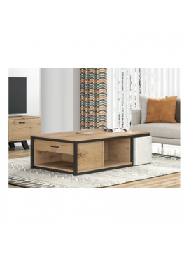Savvidis Furniture  Τραπεζάκι Σαλονιού N17 Μελαμίνη-Μέταλλο Μελί-Ανθρακί 119x66.5x38 Rolltechnic BEST-89012165