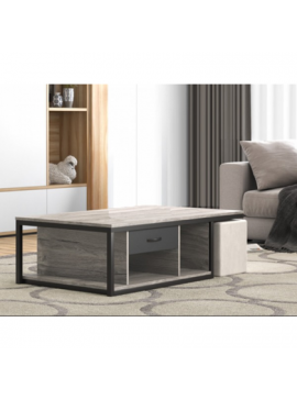 Savvidis Furniture  Τραπεζάκι Σαλονιού N18 Μελαμίνη-Μέταλλο Σταχτί-Ανθρακί 119x66.5x38 Rolltechnic BEST-890124120