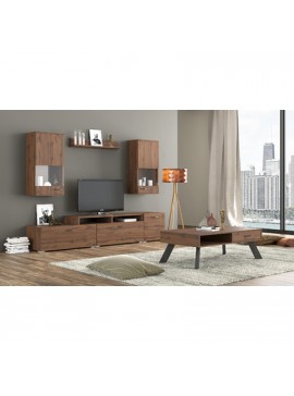 Savvidis Furniture  Σύνθετο Σαλονιού 90x45x37cm Μελαμίνη N27 Νέο Καρυδί BEST-8080406