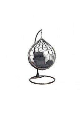 Bliumi  Κούνια Κρεμαστή Wicker 203cm με Βάση Bliumi 5180G Γκρι/ Μαύρο BEST-21234254