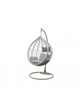 Bliumi  Κούνια Κρεμαστή Wicker 203cm με Βάση Bliumi 5215G Λευκό/ Γκρι BEST-21234255