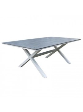 Bliumi  Τραπέζι Επεκτεινόμενο 160*91,5*072cm BLIUMI KARMEN 5374G Αλουμίνιο-Polywood Λευκό-Γκρι BEST-1452198-52