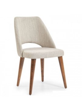 Bliumi  Σετ 2 τμχ. Καρέκλα Ξύλο Οξιάς - Ύφασμα 90x47x55 Bliumi KARINA 1052 IN Walnut-Mix Sand BEST-4518796