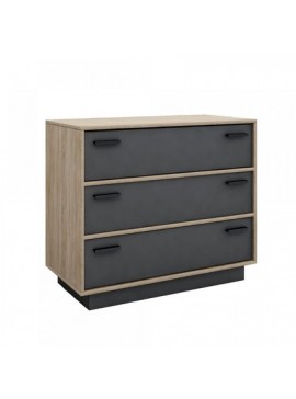 Epiplo World  Brio Κομότα με 3 συρτάρια 90x45x77εκ. Sonoma/Anthracite BEST-15235487