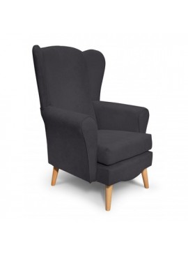 Epiplo World  Classic Πολυθρόνα καθιστικού 80x75x114εκ. Γκρι Σκούρο BEST-12478140