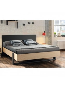 Epiplo World  Duplex Κρεβάτι Διπλό 150x204εκ. (για στρώμα 140x200εκ. ) Black/Natural - ΞΥΛΙΝΑ ΚΡΕΒΑΤΙΑ -με ανατομικό πλαίσιο στήριξης στρώματος BEST-1536589