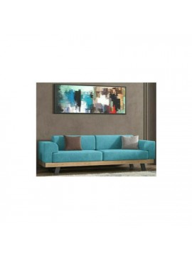 Savvidis Furniture  Τριθέσιος Καναπές N1 Ξύλο-Ύφασμα 221x92εκ Μπλε Rolltechnic BEST-51249863