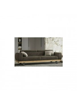 Savvidis Furniture  Τριθέσιος Καναπές N3 Ξύλο-Ύφασμα 200x94εκ Καφέ Rolltechnic BEST-512498685