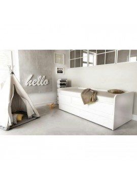 ALFA SET  Υπερυψωμένο Κρεβάτι με 3 συρτάρια Alfaset Stimo Λευκό 90x200 cm BEST-10116810