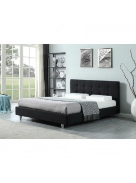 Epiplo World  Carter ντυμένο διπλό κρεβάτι 164x217εκ. ( για στρώμα 150x200εκ. ) Μαύρο με ανατομικό πλαίσιο BEST-45128963