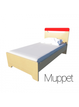 Irven  Παιδικό Ημίδιπλο Κρεβάτι Irven Κόκκινο Muppet 110x190/200 BEST-49150669