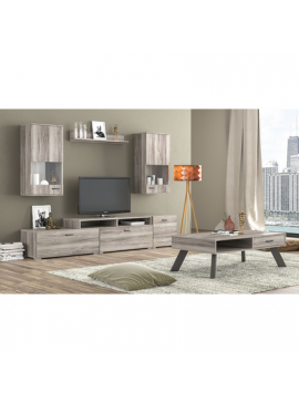 Savvidis Furniture  Σύνθετο Σαλονιού Μοριοσανίδα 225x45x130cm N27 Σταχτί​ BEST-8080102